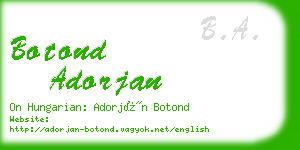 botond adorjan business card